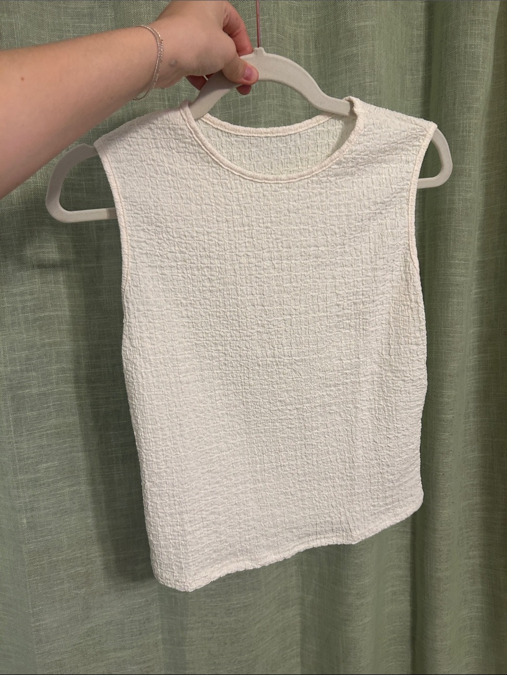 Textured Cream Tank Top